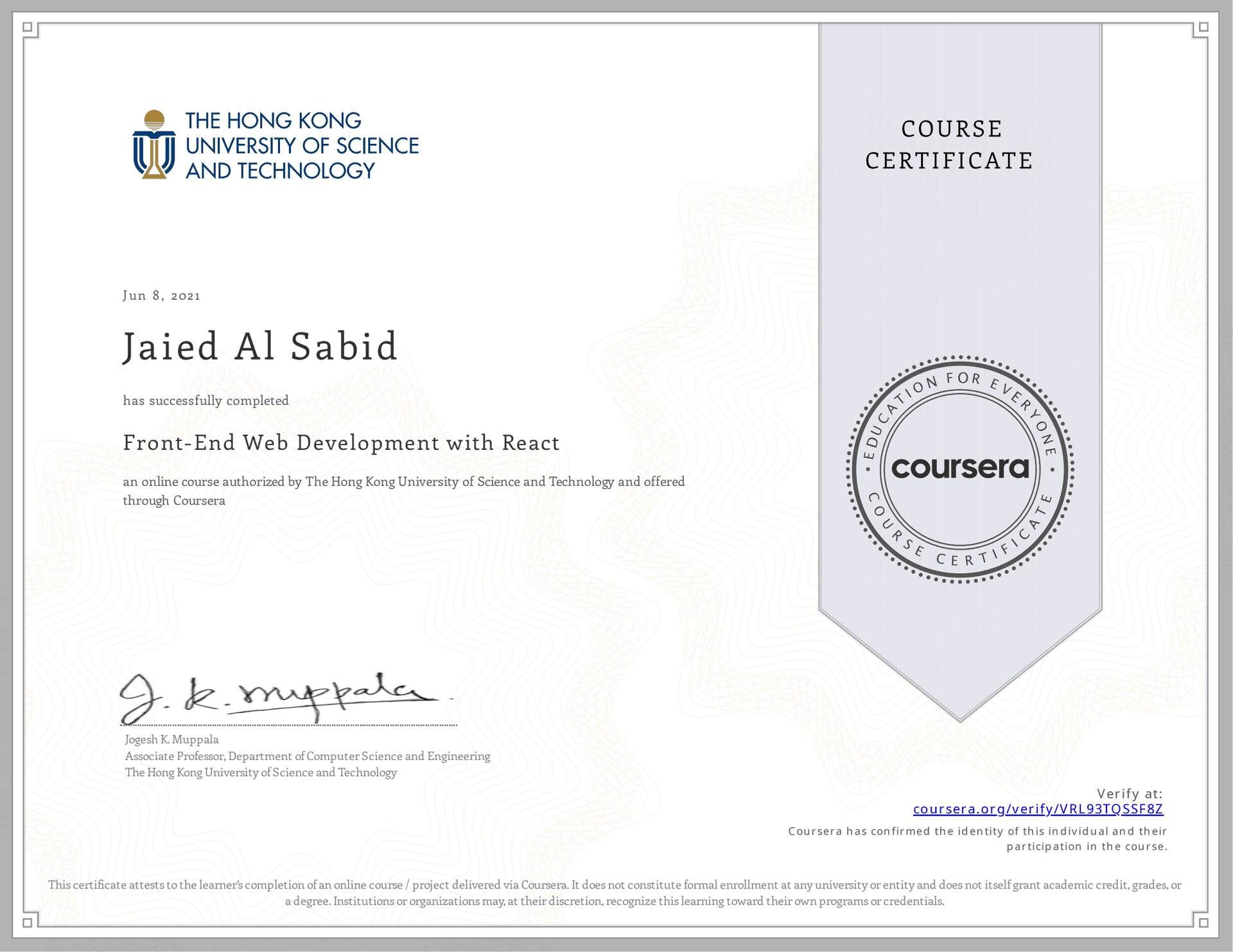 Front-End Web Development with React